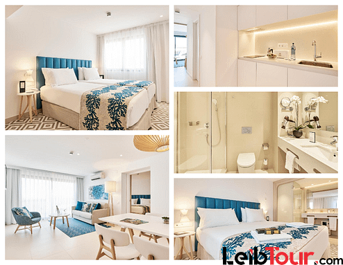 [DELUXE 2 BEDROOMS SUITE APARTMENT (5 GUESTS)] Stylish central apartments with pool and gym 50 meters to the beach