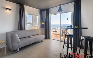 Amazing Cheap Apartment Pool Playa den Bossa PlayaJad16 Living Room - LeibTour: TOP aparthotels in Ibiza