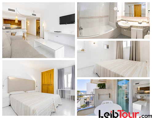 [FAMILIAR APARTMENT (5 GUESTS)] Bright holiday apartment with roof terrace pool
